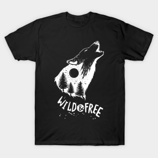 WILD and FREE - Howling WOLF T-Shirt